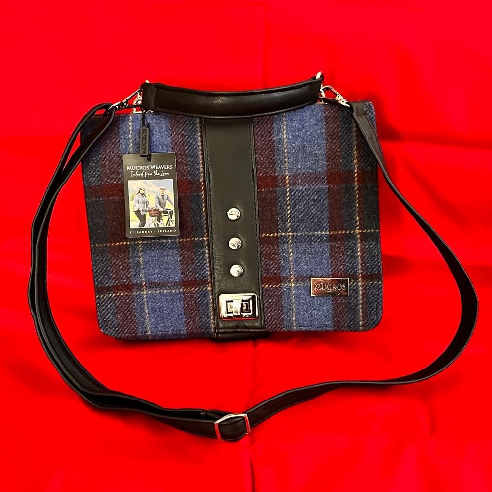 Mucros Weaver Blue and Black Plaid Women's Bag
